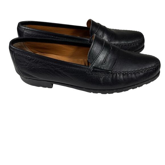 SALVATORE FERRAGAMO‎ Mens Black Classic Penny Loafers Size 9 EE - Picture 6 of 12